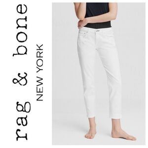 Rag & Bone Dre low rise slim boyfriend white jeans size 30